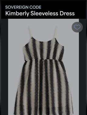 Sovereign Code             Kimberly Sleeveless Dress - Black & Cream Stripe